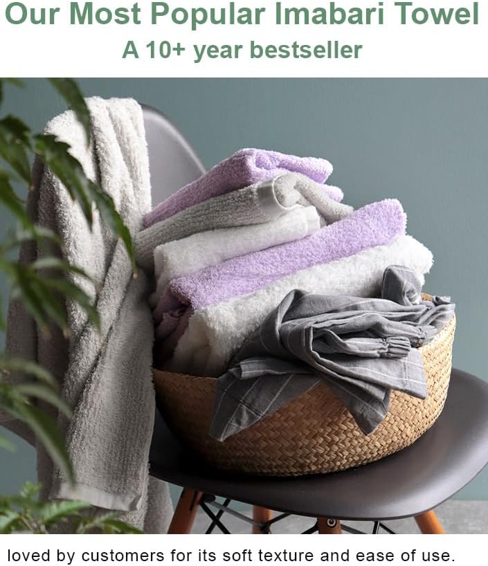 HIORIE Imabari Towel, 2-Piece Bath Towel Set, Air&Thin, Peach