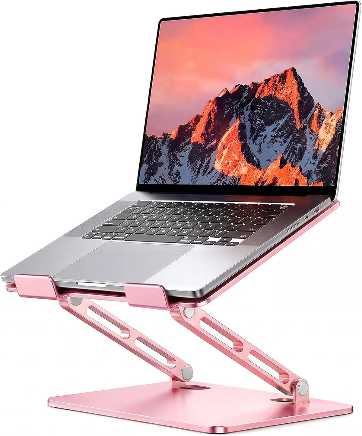 Aluminum Laptop Stand, Laptop Stand for Desk Ergonomic -Pink