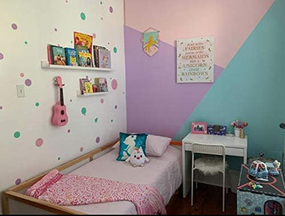 Pastel Polka Dot Wall Decals -Girls Room Decor Stickers Living Room Bedroom, Bathroom, Playroom, Baby Nursery Toddler to Teen DIY Decoration (Pink)