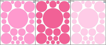 Pastel Polka Dot Wall Decals -Girls Room Decor Stickers Living Room Bedroom, Bathroom, Playroom, Baby Nursery Toddler to Teen DIY Decoration (Pink)