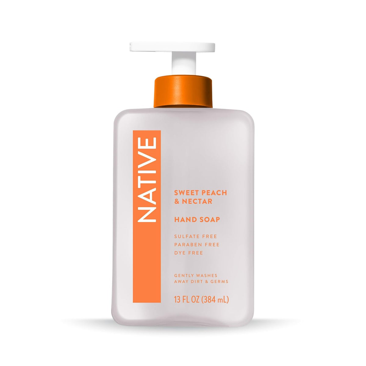 Liquid Hand Soap, Sweet Peach & Nectar Scent, Non-Drying Formula for Soft, Smooth Hands, Made with Plant-Based Cleansers, Sulfate & Paraben Free, 13 oz Bottle