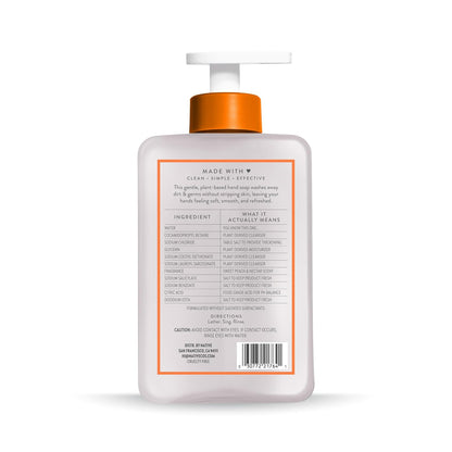 Liquid Hand Soap, Sweet Peach & Nectar Scent, Non-Drying Formula for Soft, Smooth Hands, Made with Plant-Based Cleansers, Sulfate & Paraben Free, 13 oz Bottle