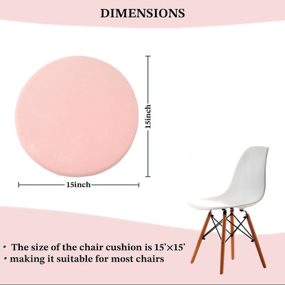 Pink 15.7 Inch 2 Pack Round Memory Foam Chair Pad, 1.8" Thick