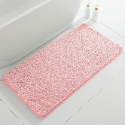 Polyester Bathroom Rug 24"x48" Pink, Non-Slip Soft Shaggy Bath Mat
