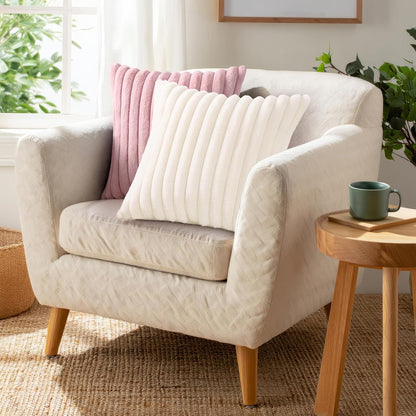 Faux Fur Decorative Throw Pillow Covers 16x16 Set of 2, Blush Pink