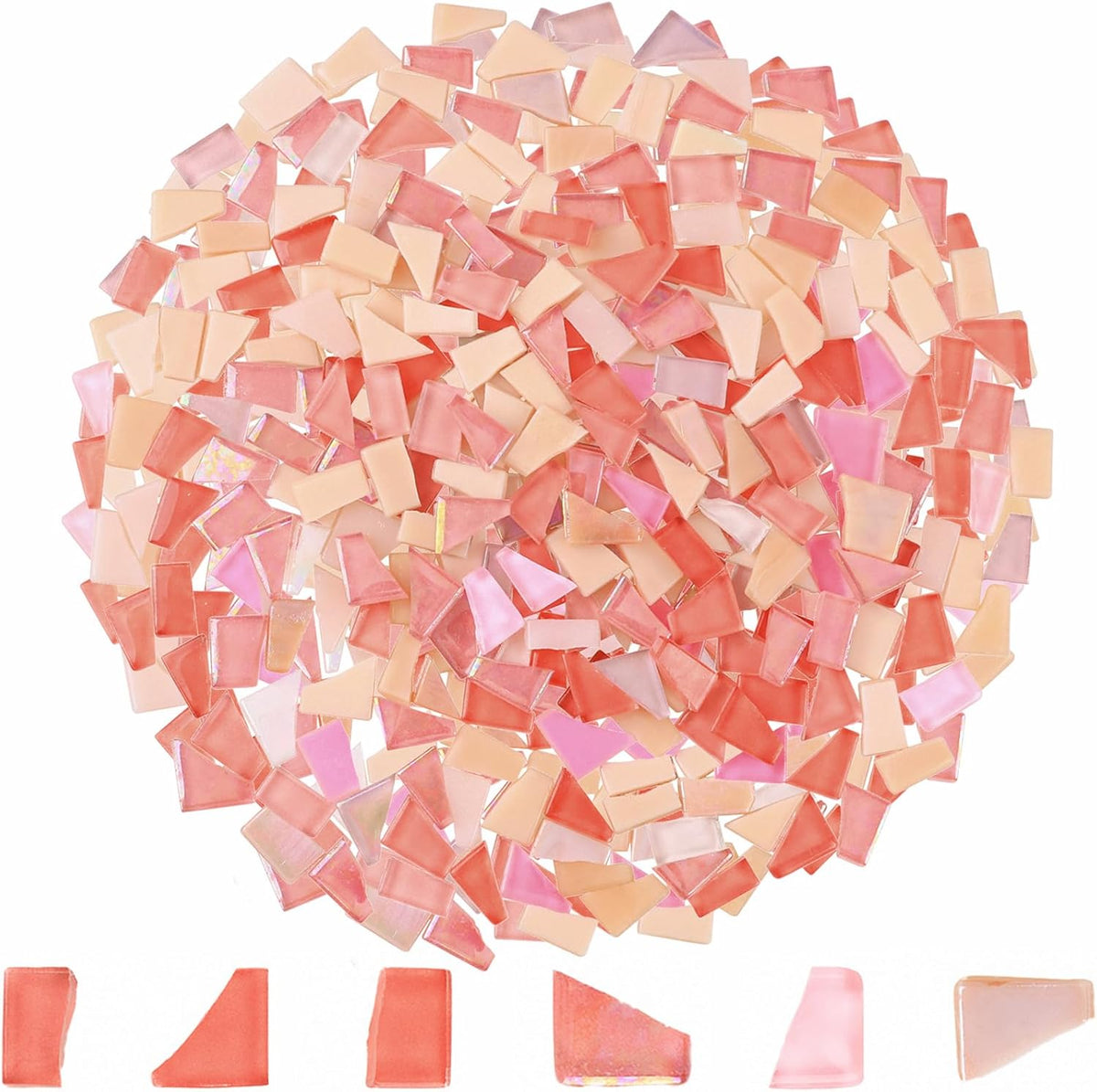 1.1 lb Pink Series Irregular Mosaic Tiles for Crafts Bulk