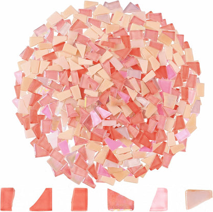 1.1 lb Pink Series Irregular Mosaic Tiles for Crafts Bulk