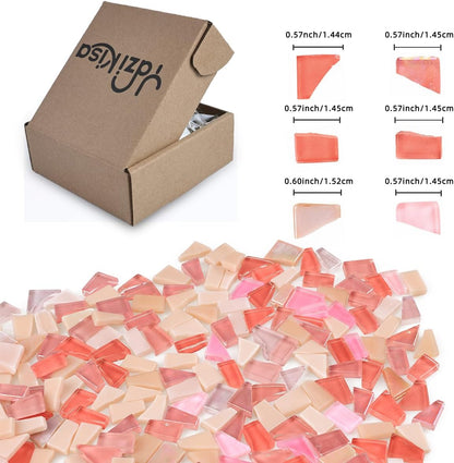 1.1 lb Pink Series Irregular Mosaic Tiles for Crafts Bulk