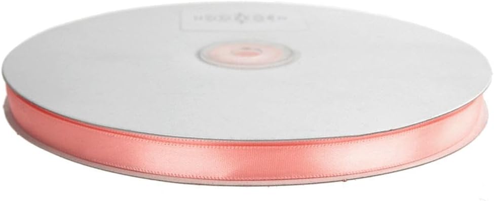 Single Faced Satin Ribbon, 3/8-inch, 100-yard, Light Peach