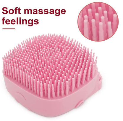 Pet Bath Massage Brush Puppy Dog Cat Grooming Cleaning Soft (Pink)