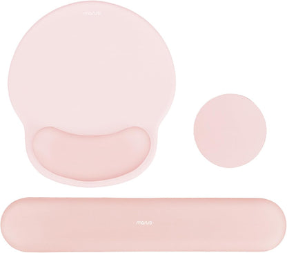 Wrist Rest Support for Mouse Pad&Keyboard Set, Chalk Pink