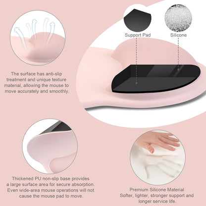 Wrist Rest Support for Mouse Pad&Keyboard Set, Chalk Pink