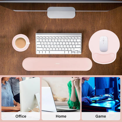 Wrist Rest Support for Mouse Pad&Keyboard Set, Chalk Pink