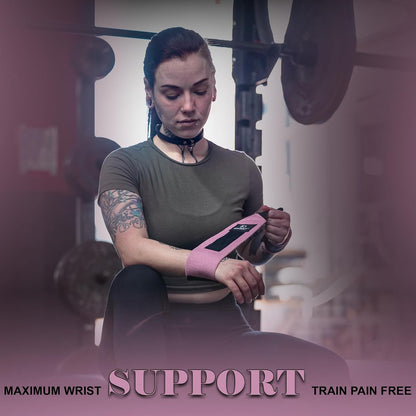Improved Lifting Support & Stability - Gym Wrist Wraps for Weightlifting 14" Premium Quality Hand Wraps with Thumb Loop - Weight Lifting Wrist Wraps for Pain & Support