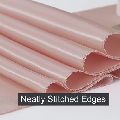 10 Pack Satin Table Runner Blush Pink 12 x 108 inches Long, Light Pink Table Runners for Wedding, Party, Birthday Decor
