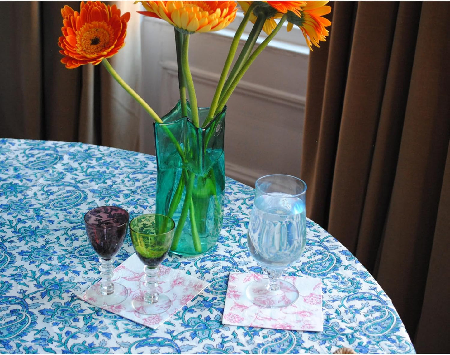Stxy's 3-PLY Pink Floral Napkins (60ct) (Smudge Free & Food Grade Ink) Toile Pink and White Floral Cocktail Napkins Flower Cocktail Napkin for girls baby shower, Decoupage, girly birthday party decor