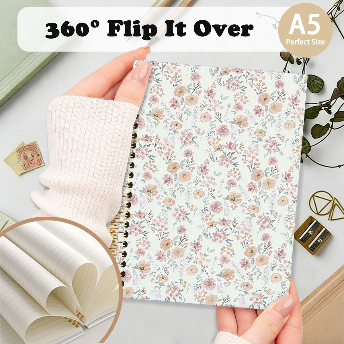 Cute Spiral Notebook Journal for Women,Journal for Teen Girls