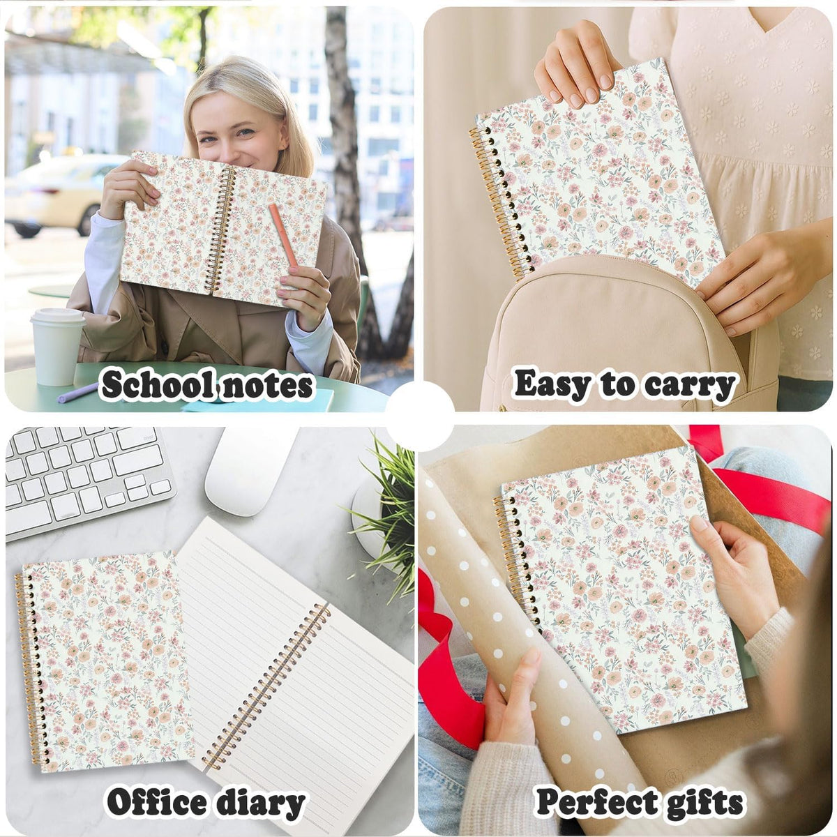 Cute Spiral Notebook Journal for Women,Journal for Teen Girls