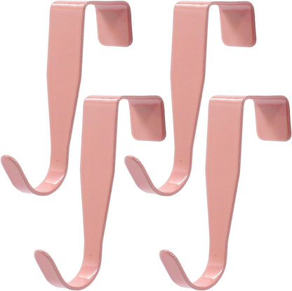 4Pack Over Cabinet Door Hook, Pink Carbon Steel Hanger Hook
