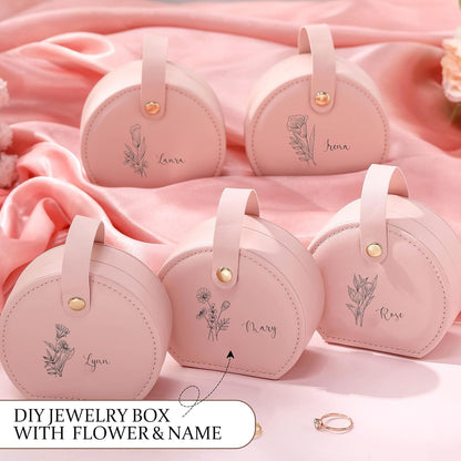 12 Pack Mini Travel Jewelry Case Bridesmaid Gifts Box Bulk Small Leather Earring Organizer for Women Proposal Return Gift (Pink)