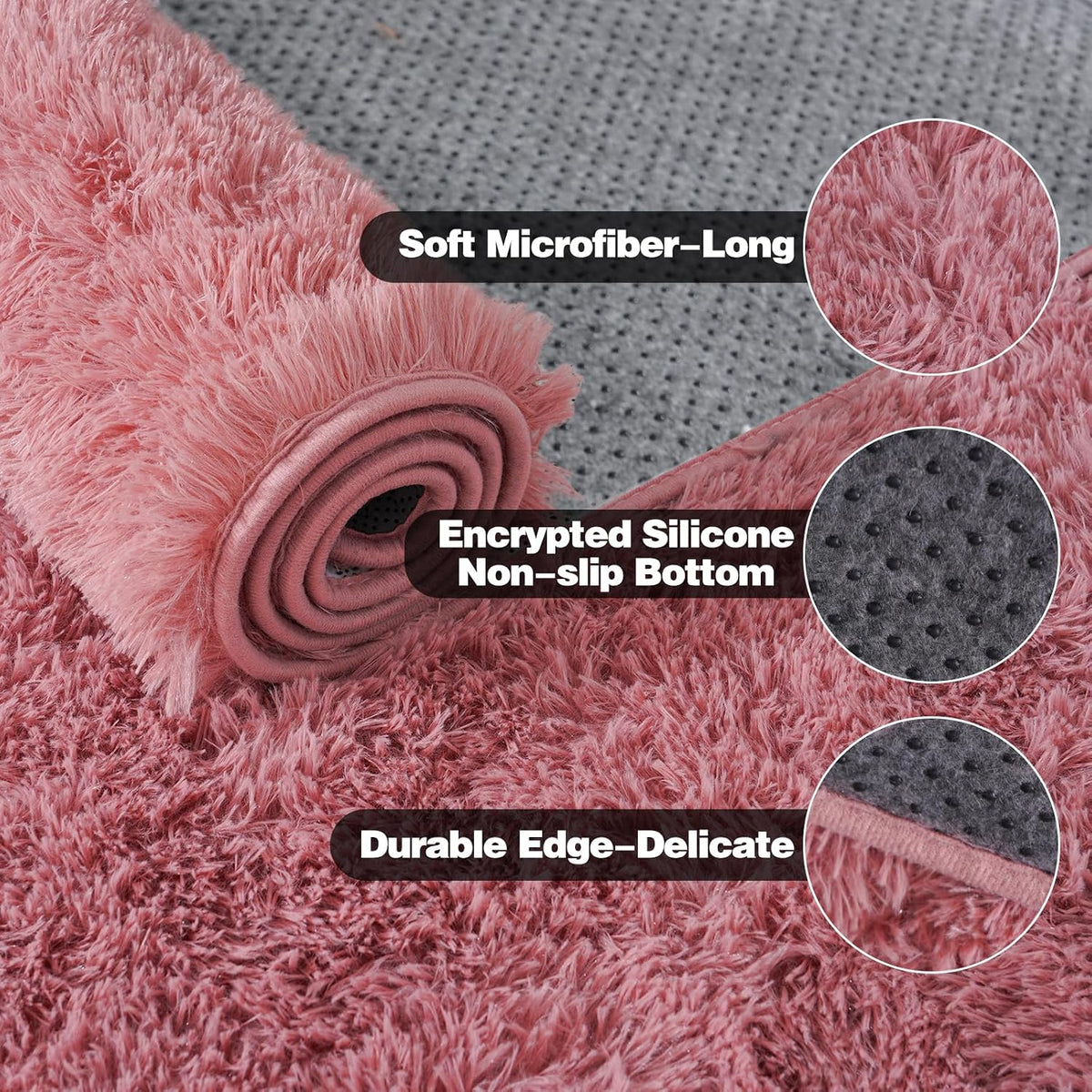 KING DARE 9x12 Large Area Rugs for Living Room, Blush Fluffy Shag Rug for Bedroom and Nursery, Non-Slip Big Fuzzy Carpet for Kids, Girls, Boys Room Dorm Home Decor Aesthetic