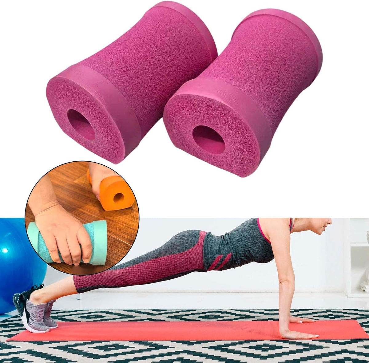 Push Up Pads Pushup Stands Pilates Brick Accessories Portable Home for Floor Workout Exercise Strength Training Equipment