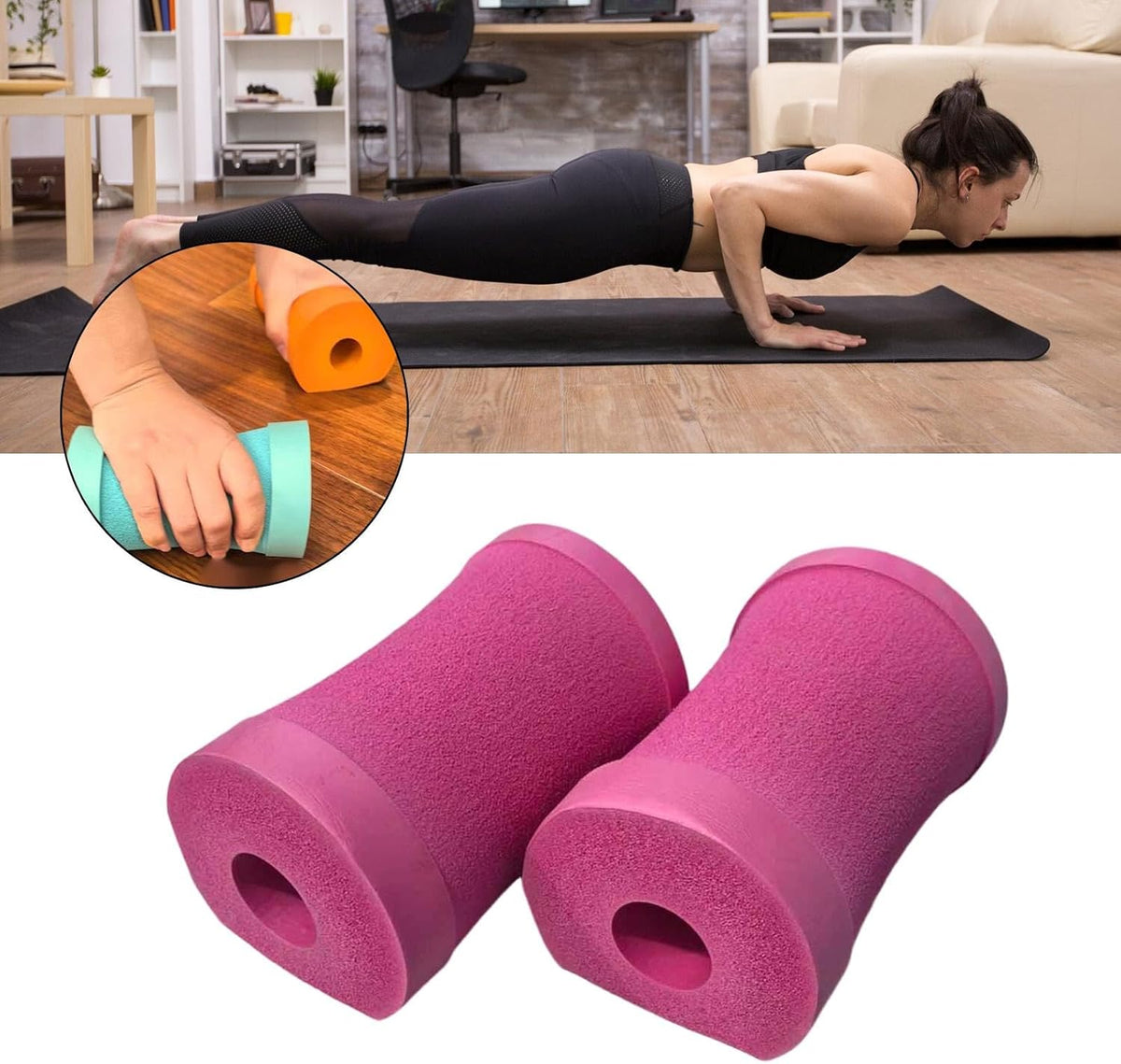 Push Up Pads Pushup Stands Pilates Brick Accessories Portable Home for Floor Workout Exercise Strength Training Equipment