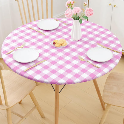36"-44" Picnic Table Cloth, Flannel Backed Vinyl Fitted Tablecloths