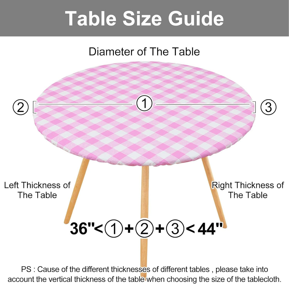 36"-44" Picnic Table Cloth, Flannel Backed Vinyl Fitted Tablecloths