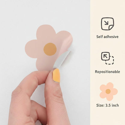 Boho Blush Pink Daisy Flowers Decals Stickers for Kids Transform Your Toddlers Bedroom with Durable, Easy to Apply Removable Wall Stickers Vibrant Peel-and-Stick Wall Decor