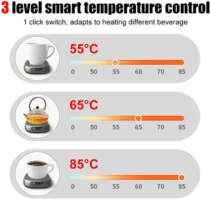 Coffee Mug Warmer,Electric Smart Beverage Cup Warmer with Timer & Auto Shut Off,Quick Heating,3 Temperature Settings for Office Travel Desk