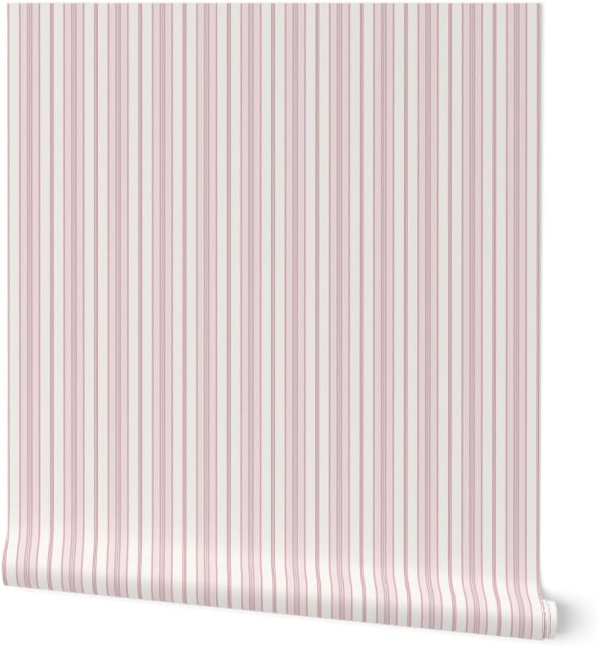 Pink Stripes Boho Peel and Stick Wallpaper
