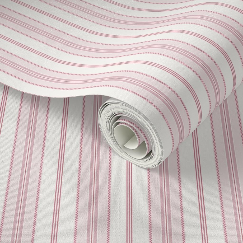 Pink Stripes Boho Peel and Stick Wallpaper