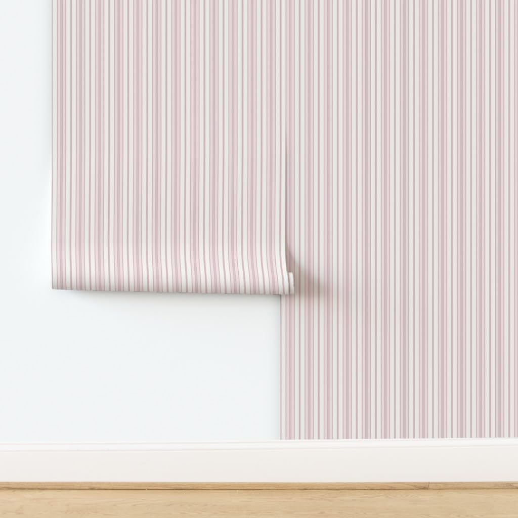 Pink Stripes Boho Peel and Stick Wallpaper