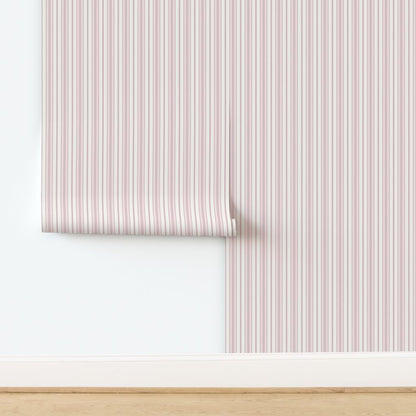 Pink Stripes Boho Peel and Stick Wallpaper