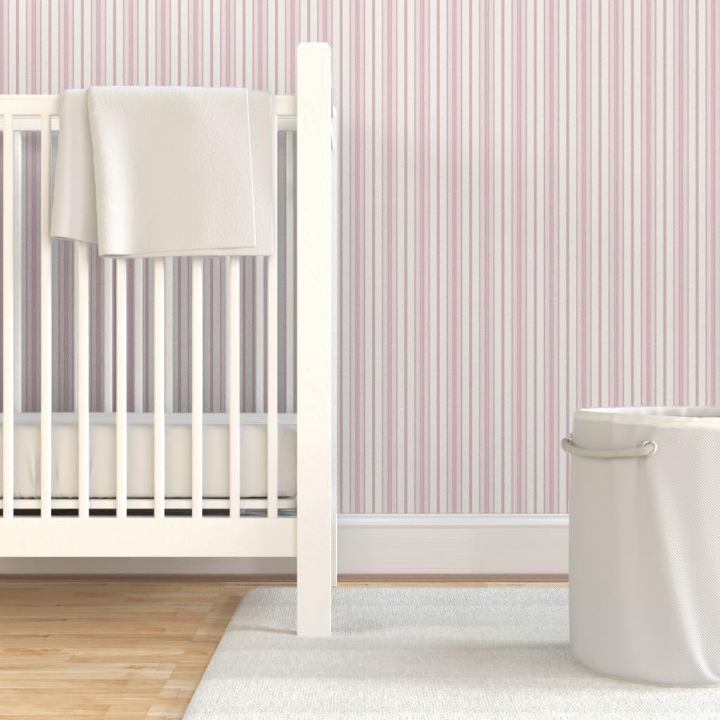 Pink Stripes Boho Peel and Stick Wallpaper