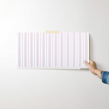 Pink Stripes Boho Peel and Stick Wallpaper
