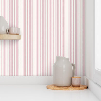 Pink Stripes Boho Peel and Stick Wallpaper