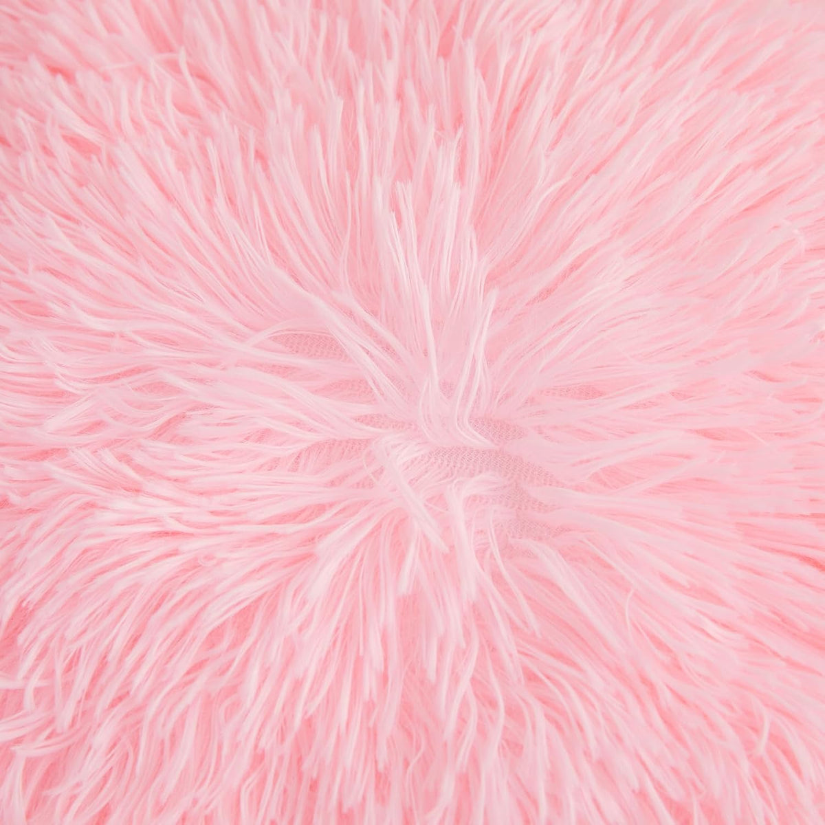 Besfunny Pink Fluffy Throw Pillow Covers 18"x18", Soft Decorative Fuzzy Plush Pink Pillow Cases, Furry Shaggy Faux Fur Cushion Covers for Sofa, Bed, and Living Room Decor, Set of 2 with Zipper