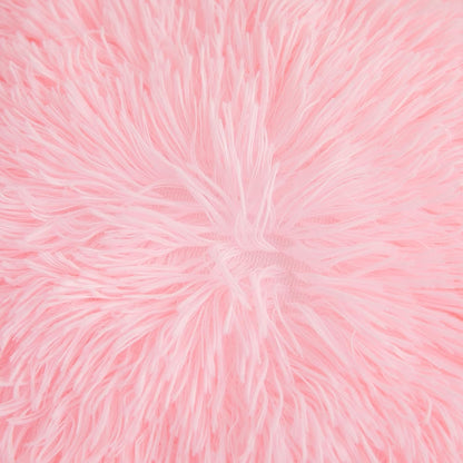 Besfunny Pink Fluffy Throw Pillow Covers 18"x18", Soft Decorative Fuzzy Plush Pink Pillow Cases, Furry Shaggy Faux Fur Cushion Covers for Sofa, Bed, and Living Room Decor, Set of 2 with Zipper