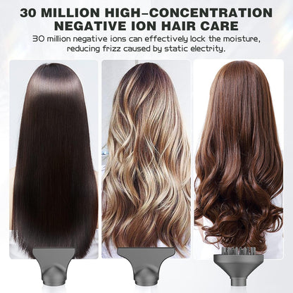 Professional Ionic Hair Dryer, High-Speed Blow Dryer with Brushless Motor for Salon Use, Lightweight Compact Hairdryer for Travel, Low Noise Quiet for Home, Ceramic Pink