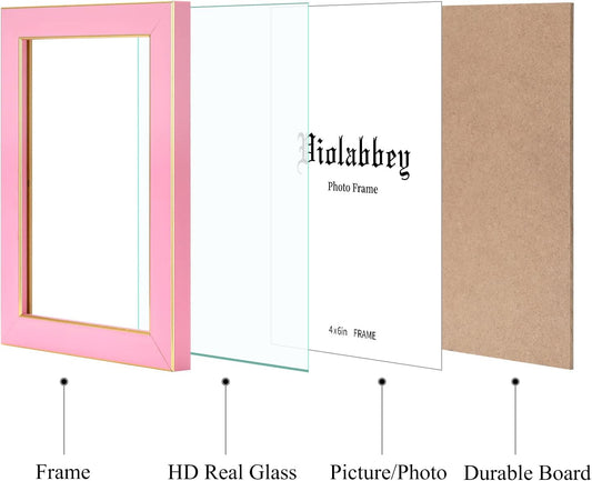 4x6 Picture Frame Pink Set of 2