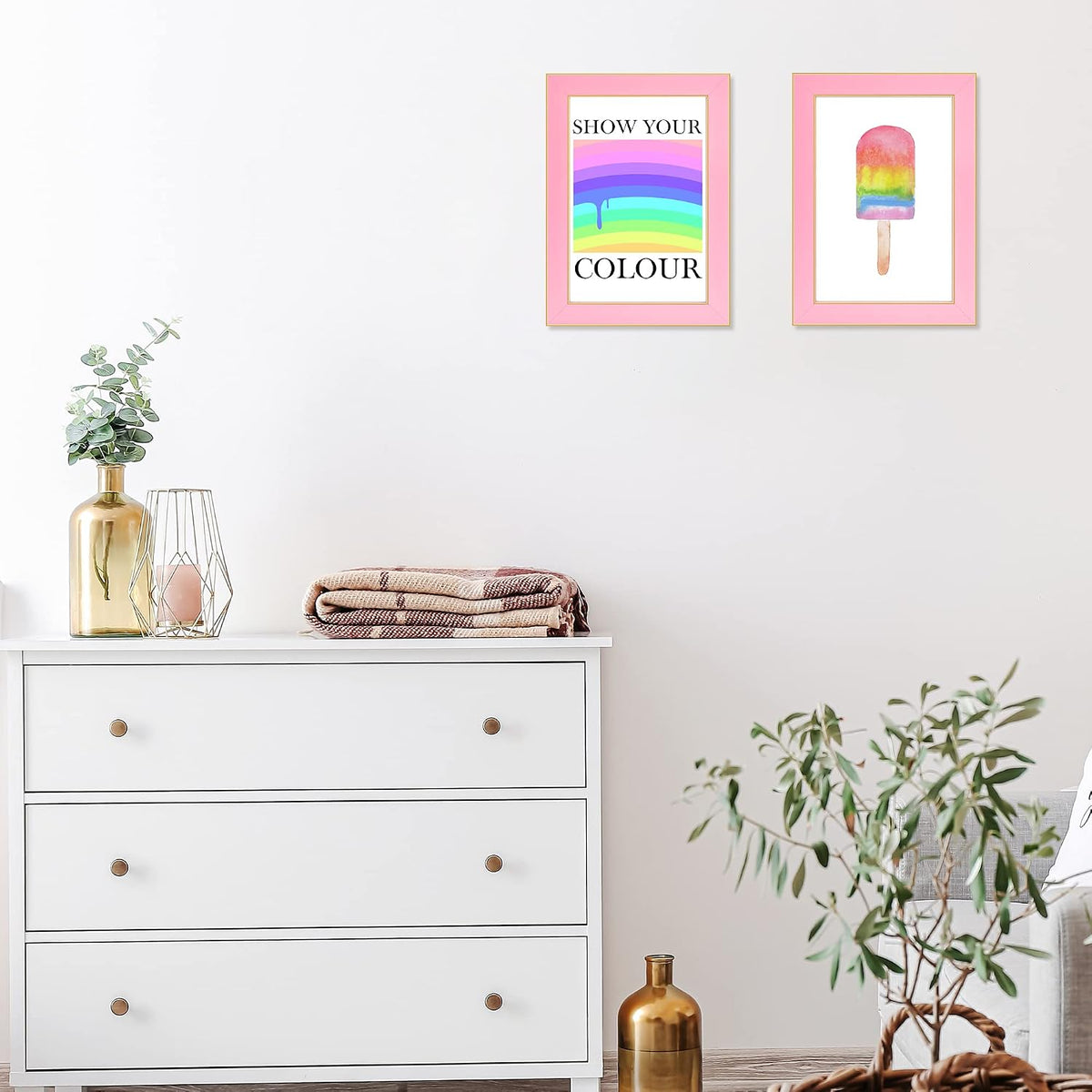 4x6 Picture Frame Pink Set of 2
