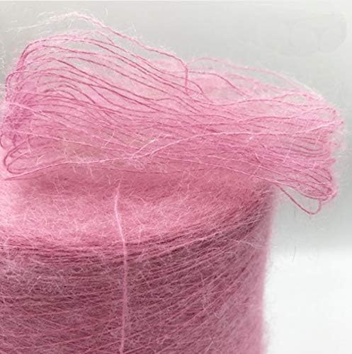 6 Balls Angora Mohair Wool Yarn Soft Fingering Baby Mohair Cashmere Hand Crochet Yarn for Knitting DIY Scarf Sweater Thread 300g (Pink)