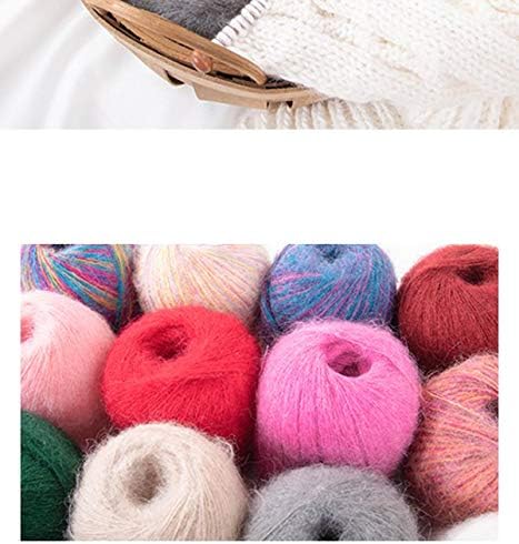 6 Balls Angora Mohair Wool Yarn Soft Fingering Baby Mohair Cashmere Hand Crochet Yarn for Knitting DIY Scarf Sweater Thread 300g (Pink)