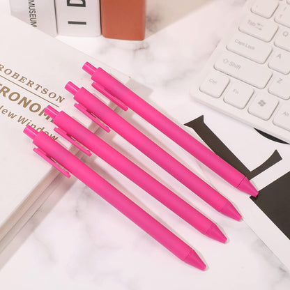 100 Pcs Pink Pens Bulk, Hot Pink Ball Point Pen Black Ink