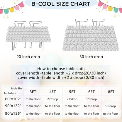 Pink Rosette Tablecloth 60 x102 Inch Floral Wedding Table Overlay