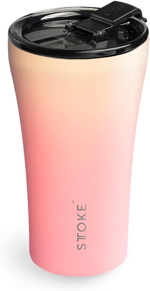 Leakproof Lid Shatterproof Tumbler, Sunset Peach, 6.9-inch Height, 12 oz