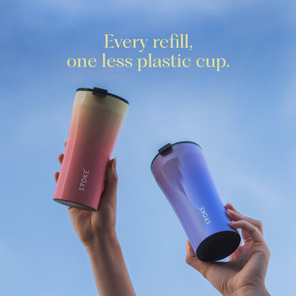 Leakproof Lid Shatterproof Tumbler, Sunset Peach, 6.9-inch Height, 12 oz