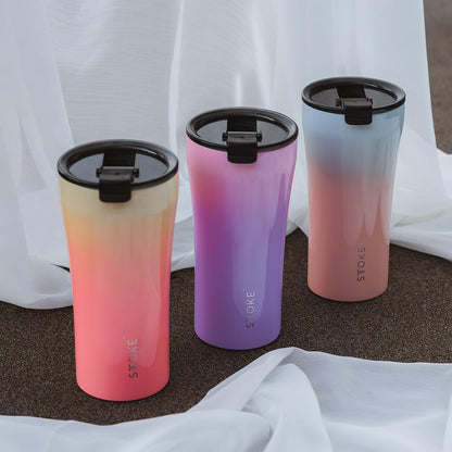 Leakproof Lid Shatterproof Tumbler, Sunset Peach, 6.9-inch Height, 12 oz